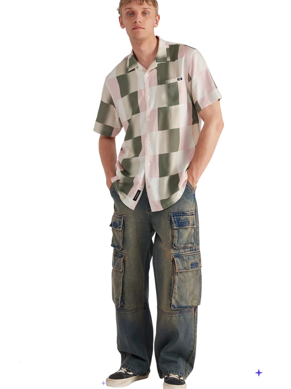Vans Classic Fit Emory Button Up Shirt. All Over Pattern